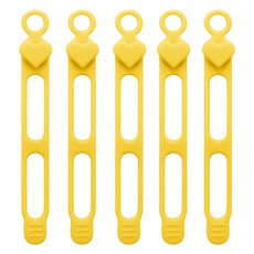 마다꾸미 실리콘 케이블타이 콘세트 선 라인 정리, 25 하트 옐로우, 5개