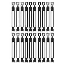 마다꾸미 실리콘 케이블타이 콘세트 선 라인 정리, 54 곰돌이 블랙, 20개