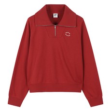 POLHAM 女式柔軟毛圈布半拉鍊短運動衫