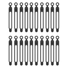 마다꾸미 실리콘 케이블타이 콘세트 선 라인 정리, 06 원형 블랙, 20개