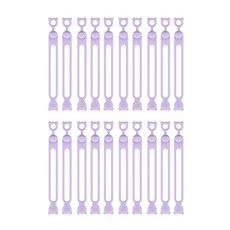 마다꾸미 실리콘 케이블타이 콘세트 선 라인 정리, 69 곰돌이 퍼플, 20개