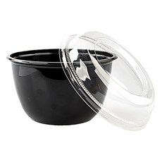 水果沙拉包裝容器 黑色 大號 組合, 50套