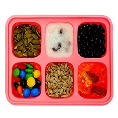 Mistic 副食品密封容器矽膠方格 中 6格, 300ml, 1個, 粉色