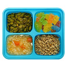 嬰兒食品密封容器矽膠立方體 4 件裝, 1個, 400ml, 藍色