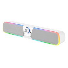 지클릭커 슈퍼히어로 G SHOT RGB 블루투스 컴퓨터 사운드바, GBS10, 화이트