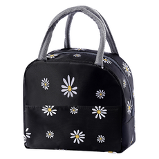 Topia 簡約保溫保冷袋, 1個, 黑色小雛菊