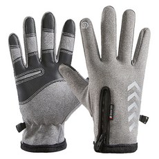 River Fox 摩托車冬季防水刷毛手套 雙手組, 灰色