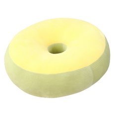 圓形辦公室臥室用甜甜圈坐墊, 黃色, 1個