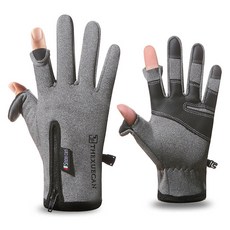 River Fox 機車冬季防水刷毛手套 雙手一組 開放式, 灰色