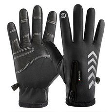 River Fox 摩托車冬季防水刷毛手套 雙手組, 黑色