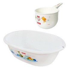 fisher-price 費雪 新生兒浴盆+洗澡水瓢組, 白色(浴缸）