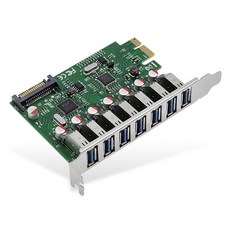 랜스타 PCI-E USB 3.0 7포트 확장 카드 허브 LS-PCIE-EX307, 1개
