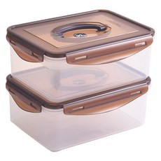 PANTONE CMYK 大容量營業用冰箱方形手把透明醃泡菜泡菜桶, 2.5L, 2個