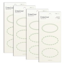 페이퍼리안 라뜰리에 라벨 스티커 L 2매 x 4p 세트 타원, 1, 1세트