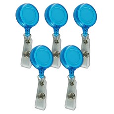 MaDaKkuMi 夾式名牌伸縮扣員工證頸繩, 17 天藍色, 5個