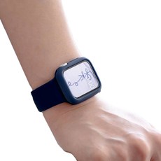 누아트 애플워치 호환 스무디 실리콘 젤리케이스 46mm, 네이비, 1개