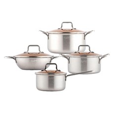 LiViNG ART 電磁爐 K-Cook 鍋具4件組, 4個, 單柄鍋 16cm + 雙耳鍋 18cm + 雙耳鍋 22cm + 中式炒鍋 20cm, 混合色