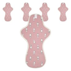 이채 순면 일체형 생리대 핑크, 오버나이트, 1개, 5매입