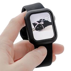 누아트 애플워치 호환 스무디 실리콘 젤리케이스 42mm, 블랙, 1개