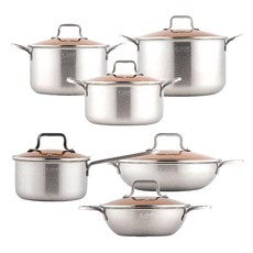 LiViNG ART K-Cook 電磁爐鍋具6件組, 16cm 單柄鍋 + 20cm 雙耳鍋 + 24cm 湯鍋 + 28cm 湯鍋 + 20cm 宮廷火鍋 + 26cm 宮廷火鍋, 6個, 混合色