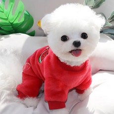 Coco studio 狗狗水果絲絨胸背帶多合一, 1個, 紅色