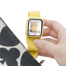 누아트 애플워치 호환 스무디 실리콘 젤리케이스 46mm, 옐로우, 1개