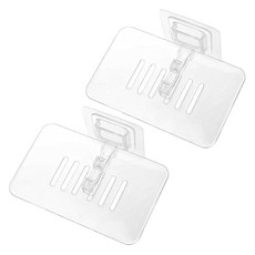 MONACO OLIVE 浴室平定 免鑽孔肥皂架, 2個, 透明