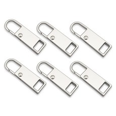 마다꾸미 만능 지퍼 셀프수선 손잡이 고리, 02 실버, 6개