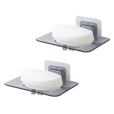 MONACO OLIVE 浴室平靜 免鑽孔 肥皂層架, 2個, 灰色