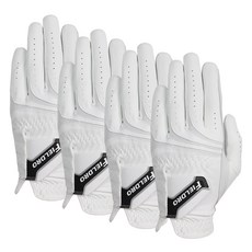 FIELDRO 男用半羊皮高爾夫左手手套, 白色, 4個