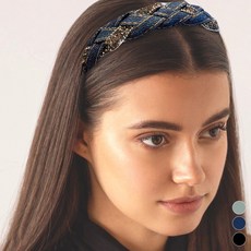 Paperments 丹寧串珠點綴三股麻花髮帶 23439