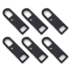 마다꾸미 만능 지퍼 셀프수선 손잡이 고리, 04 블랙, 6개