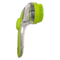 Maa 寵物洗髮精按摩刷 手持式, 1個, 綠色