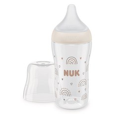NUK Perfect Match 奶瓶 + M號奶嘴套組, 彩虹, 260ml, 1套