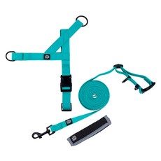 멍템 방수 하네스 + 핸즈프리 리드줄 3m 세트, 그린, 1세트