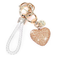 Starium 閃亮愛心鑰匙圈, 1個, 玫瑰金