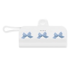 웨이브스튜디오 리본 펌핏 도킹 보조배터리 5000mAh C타입 8핀케이블, 블루