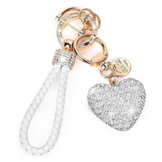 Starium 閃亮愛心鑰匙圈, 1個, 白色