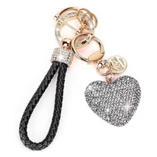 Starium 閃亮愛心鑰匙圈, 1個, 黑色