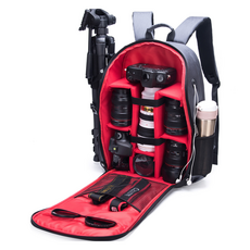 파이네스트원 프리미엄 카메라 백팩 32 x 46 x 18 cm, 그레이 레드, 1개