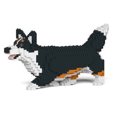 JEKCA 걷는 웰시코기 강아지 블럭 S, 블랙, 1개
