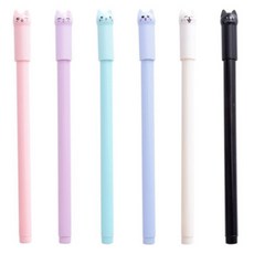 올셀 귀여운 고양이 케릭터 볼펜 6종 세트 0.5mm, 혼합색상, 1세트