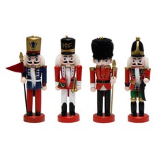 聖誕胡桃鉗裝飾品 4 件套, 混色(13cm), 1組