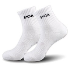 PGA TOUR 男士防滑墊緩衝壓縮中領襪2尺組 PGAM-01, 白色
