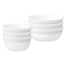 코렐 포인티드아키텍쳐 공기 + 대접 세트 6p, 화이트, 공기 3p + 대접 3p, 1세트