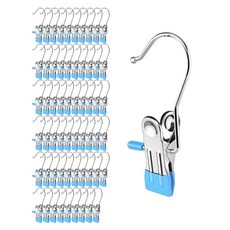 홈바내쓰 논슬립 다용도 스텐 집게걸이, 스카이, 60개