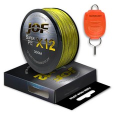 JOF SUPER PE 12股編織釣魚線 300m + Silver Cast 線擋組合, 黃色釣魚線+隨機出貨線擋, 1套