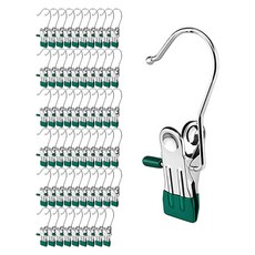 홈바내쓰 논슬립 다용도 스텐 집게걸이, 그린, 60개