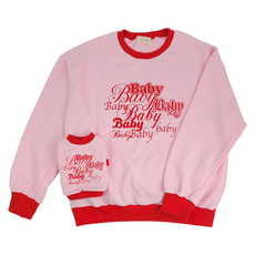 Grooming Dog 狗狗休閒寶寶情侶裝大學T長袖T恤 飼主用, 紅色, 1個