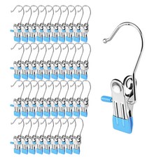 Homevanesse 防滑多功能不鏽鋼夾掛架, 天空藍, 40個